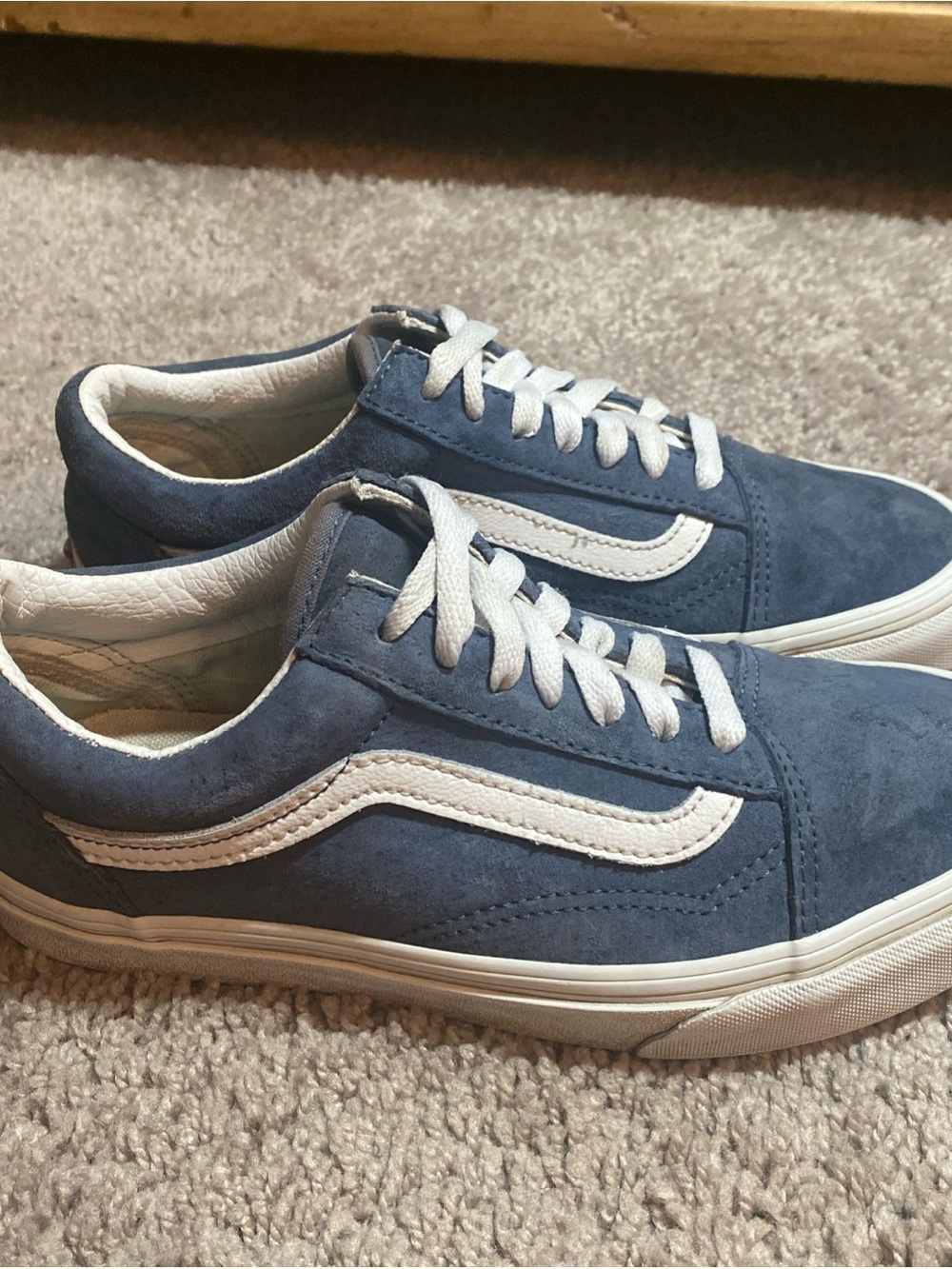 Vans Oldskool Suede Low-Top Sneakers in Blue with White Stripe SZ 5.5M/ 7W